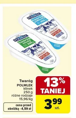 Twaróg POLMLEK klinek promocja w Carrefour