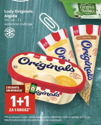 Lody w rożku Originals Algida kakaowe promocja w Delikatesy Centrum