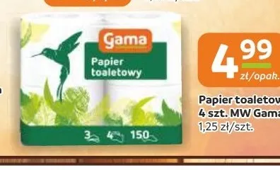 Papier toaletowy biały Gama 4-pak promocja w Gama