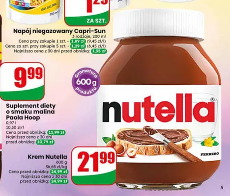 Krem Nutella promocja w Dino