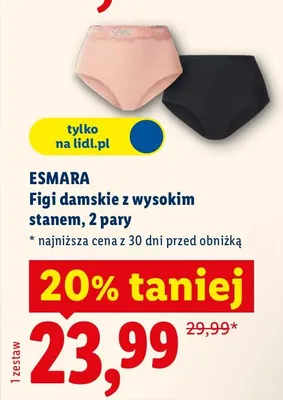 Figi damskie z wysokim stanem 2 pary promocja w Lidl