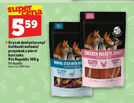 Kiełbaski wołowe dla psa Pet Republic promocja w TOPAZ