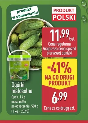 Ogórki małosolne polskie promocja w Aldi
