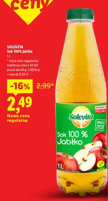 Sok 100% jabłko Solevita promocja w Lidl