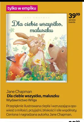 Książka Dla ciebie wszystko, maluszku Jane Chapman promocja w Empik