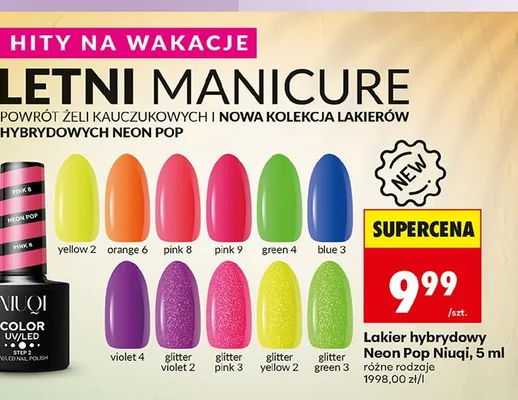 Lakier hybrydowy Neon Pop Niuqi promocja w Biedronka