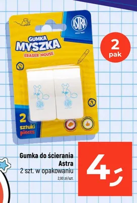 Gumka do ścierania Astra Myszka promocja w Dealz