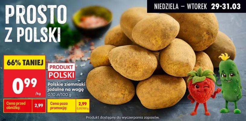 Ziemniaki jadalne polskie na wagę promocja w Biedronka