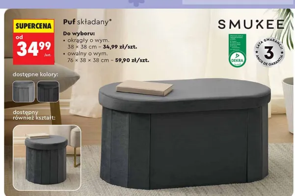 Puf składany owalny promocja w Biedronka