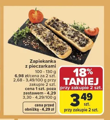 Zapiekanka z pieczarkami promocja w Carrefour Market