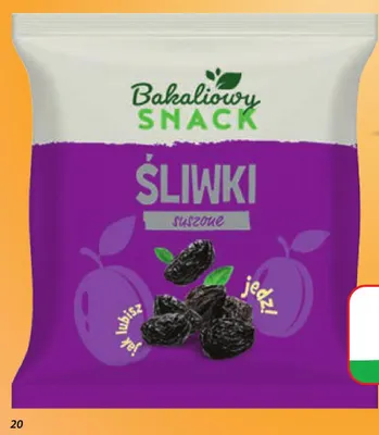 Śliwki suszone Bakaliowy Snack promocja w Dino