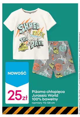 Piżama chłopięca Jurassic World promocja w Pepco