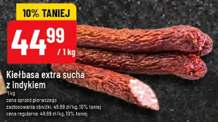 Kiełbasa extra sucha z indykiem promocja w POLOmarket
