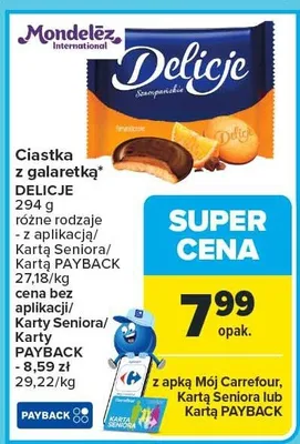 Ciastka z galaretką Delicje promocja w Carrefour
