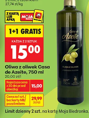 Oliwa z oliwek Casa de Azeite promocja w Biedronka