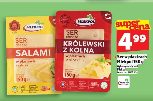Ser w plastrach Mlekpol promocja w TOPAZ