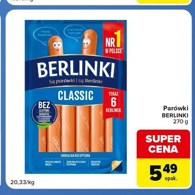 Parówki Berlinki promocja w Carrefour Market
