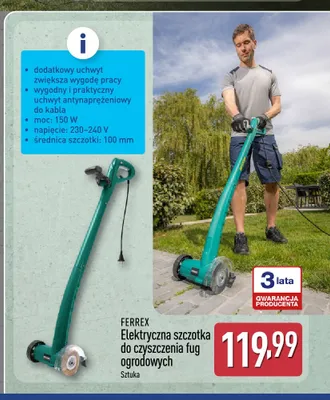 Elektryczna szczotka do czyszczenia fug ogrodowych Ferrex promocja w Aldi