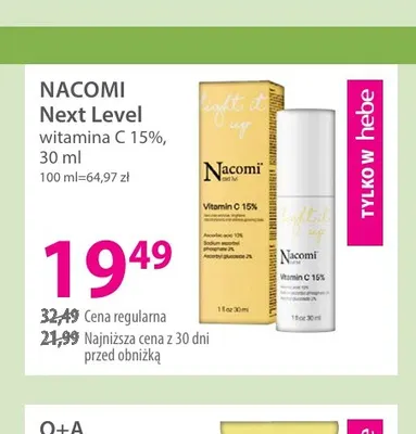 Serum z witaminą C 15% Next Level Nacomi promocja w Hebe