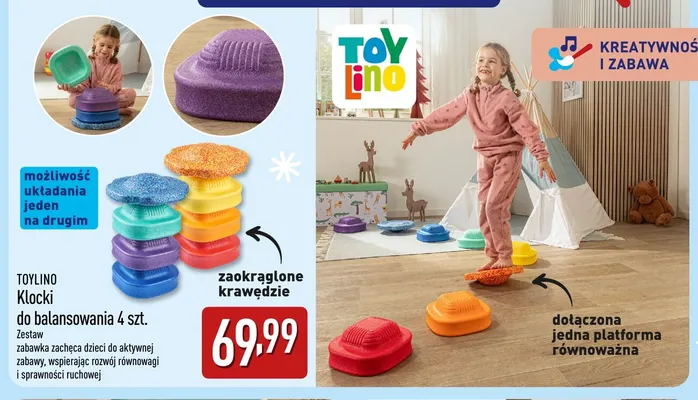 Klocki do balansowania 4 szt. Toylino promocja w Aldi
