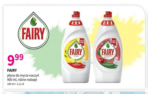 Płyn do mycia naczyń Fairy Czysta & Świeża promocja w Drogerie Polskie