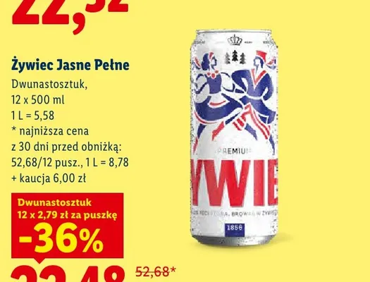 Piwo Żywiec 12-pak promocja w Lidl