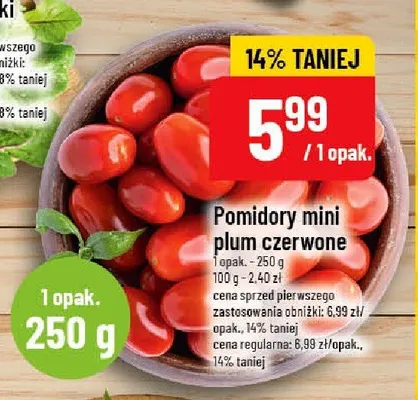 Pomidory mini plum czerwone promocja w POLOmarket