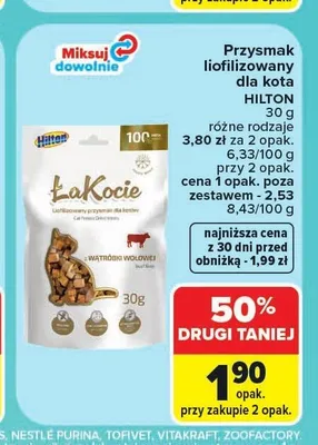 Przysmak liofilizowany dla kota Hilton ŁaKocie promocja w Carrefour Market