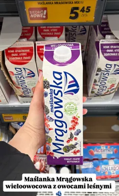 Maślanka z owocami leśnymi promocja w Biedronka