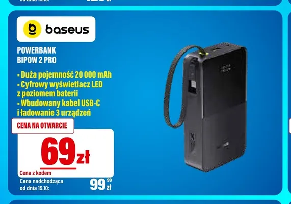 Powerbank Bipow 2 Pro Baseus promocja w RTV EURO AGD