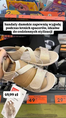 Sandały damskie Clevé z wkładką skórzaną promocja w Biedronka