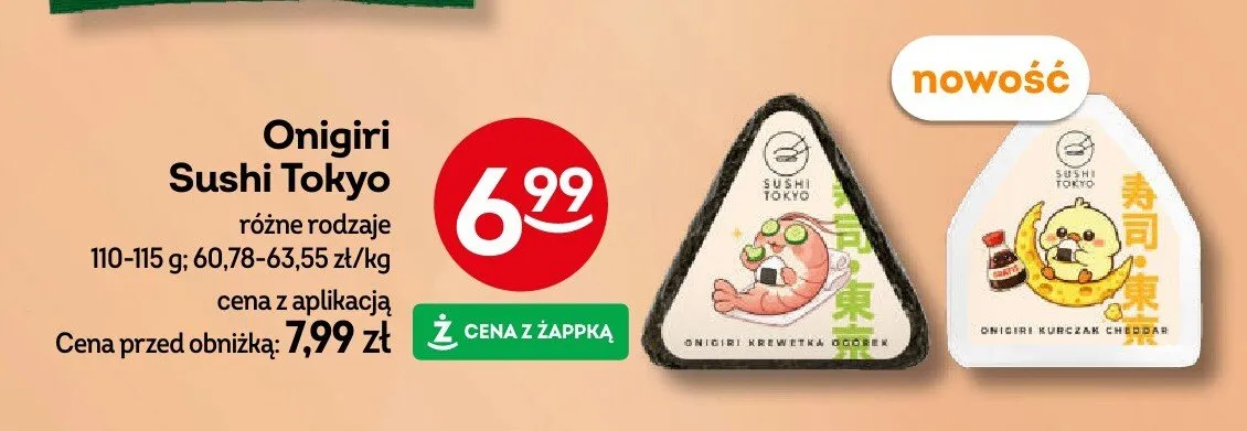 Onigiri Sushi Tokyo Krewetka ogórek promocja w Żabka