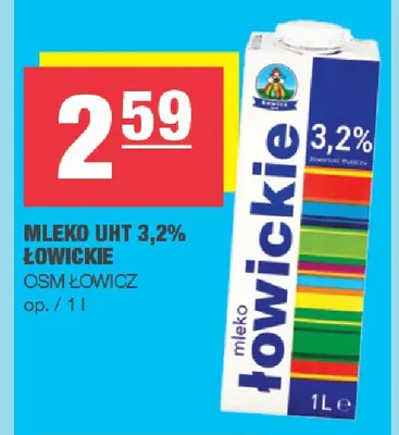 Mleko UHT Łowickie 3,2% promocja w SPAR