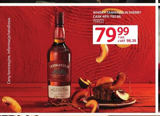 Whisky Tamnavulin Sherry Cask 40% promocja w Selgros
