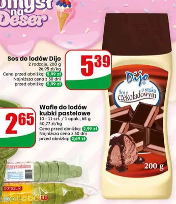 Sos do lodów o smaku czekoladowym Dijo promocja w Dino