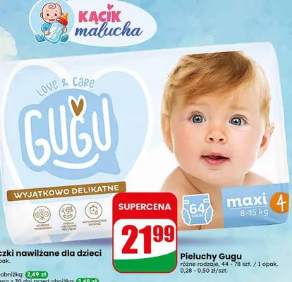 Pieluchy Gugu maxi 4 promocja w Dino