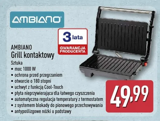 Grill kontaktowy Ambiano promocja w Aldi