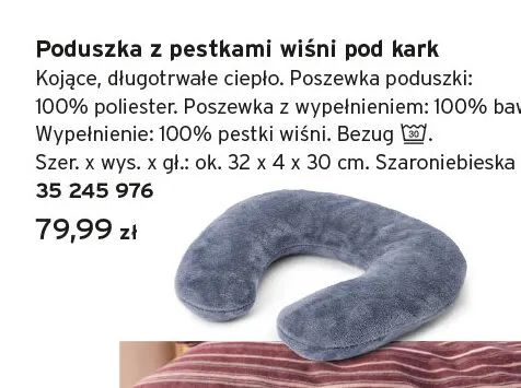 Poduszka z pestkami wiśni pod kark promocja w Tchibo