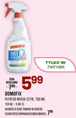 Płyn DOMOFIX Płyn do mycia szyb, 750 ml promocja w Drogerie Natura