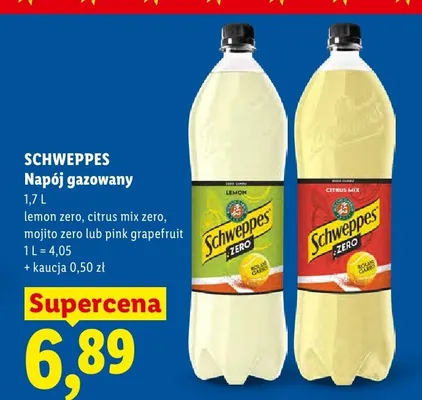 Napój gazowany Schweppes pink grapefruit promocja w Lidl