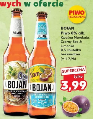Piwo Bojan Cytrusowy Mix Marakuja, Czarny Bez & Limonka promocja w Kaufland