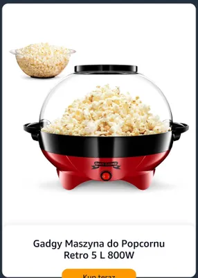 Maszyna do popcornu Gadgy Retro 5 l promocja w Amazon