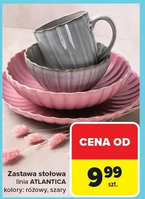 Zastawa stołowa linia Atlantica kolory różowy, szary promocja w Carrefour Market