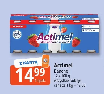 Napój jogurtowy Actimel Danone 12-pak promocja w Leclerc