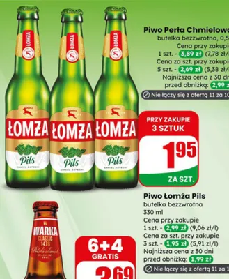 Piwo Łomża Pils promocja w Dino