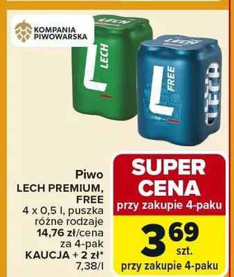 Piwo Lech Premium promocja w Carrefour Market