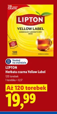 Herbata czarna Yellow Label Lipton promocja w Lidl