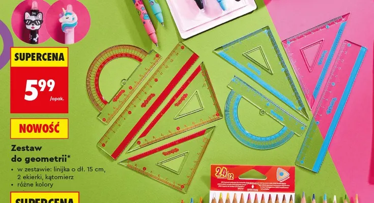 Zestaw do geometrii Colorino promocja w Biedronka