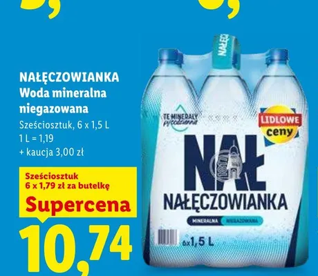 Woda mineralna niegazowana Nałęczowianka 6-pak 1,5 l promocja w Lidl