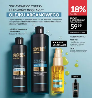Zestaw 3 kosmetyków Advance Techniques by Avon Absolute Nourishment promocja w AVON